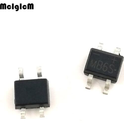 MCIGICM 50pcs 600V 0.5A SOP-4 SMD rectifier diode bridge mb6s