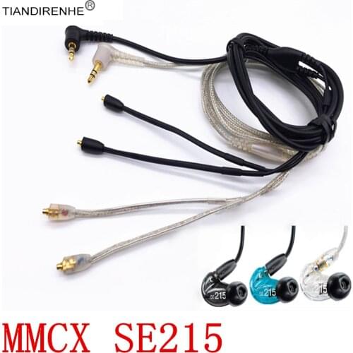 MMCX Plug Upgrade SE215 Original Gold Plated Earphone Headset Headphone Black Silver Cable for Shure SE315 SE425 SE535 SE846