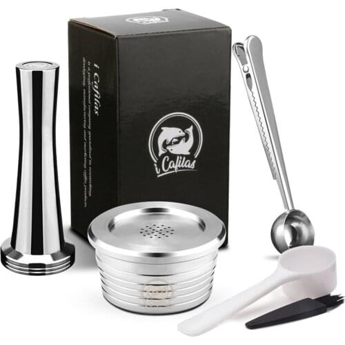 Stainless steel Refillable Coffee Capsule Pod Filter Dripper Tamper Compatible with DELTA Q/ Coffee Machine