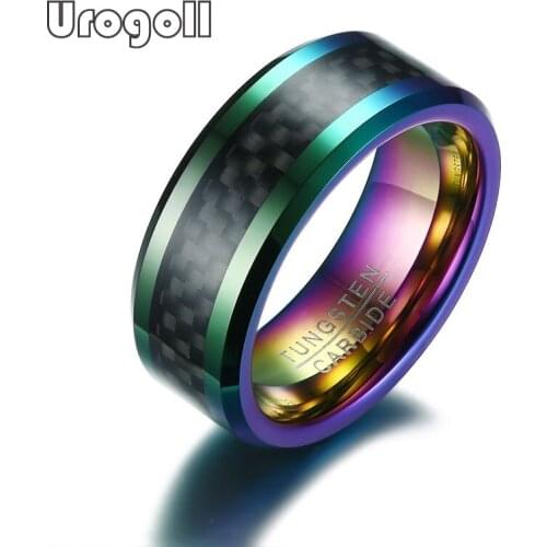 Fashion Men Ring 8MM Tungsten Carbide Rings Wedding Bands For Men Party Wedding Matte Finished Ring Jewelry Gifts