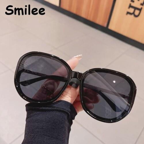 New Vintage Big Black Square Sunglasses Women Luxury Brand Korean Simplicity Sun Glasses Female Gradient Round Eyewear UV400