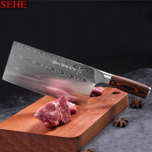 Deng knife High-grade handmade forged blade carbon steel kitchen knife Chinese chef knife vegetable cleaver kitchen Colour wood