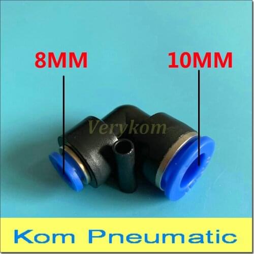 Wholesale 100pcs/lot Plastic Unequal Elbow Union 8MM To 10MM Reducer Push-in Pneumatic Air Fitting L Reducing Connector PVG 10-8