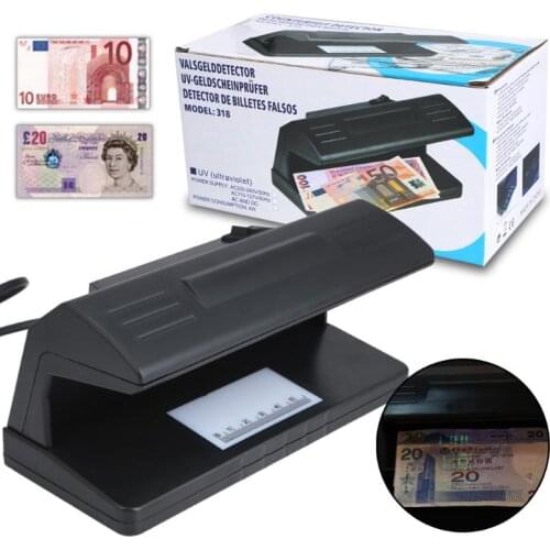 Practical UV Light Money Detector Checker 4W 2019 Counterfeit Money Tester Bill Currency Fake Detector Checker EU Plug Useful