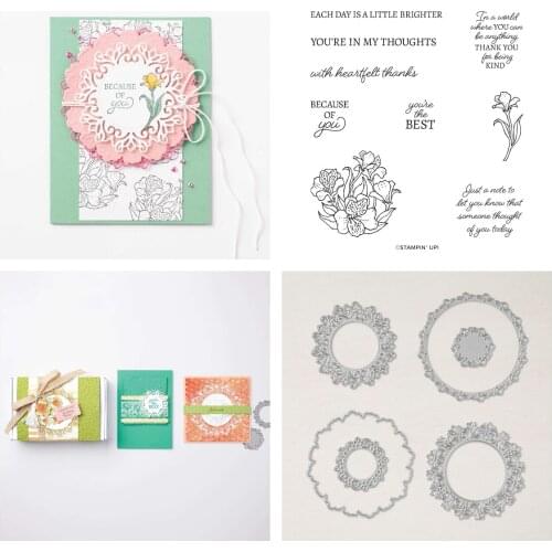Spring Flowers Cutting Dies and Stamps Scrapbook Dariy Decoration Stencil Embossing Template Diy Greeting Card Handmade