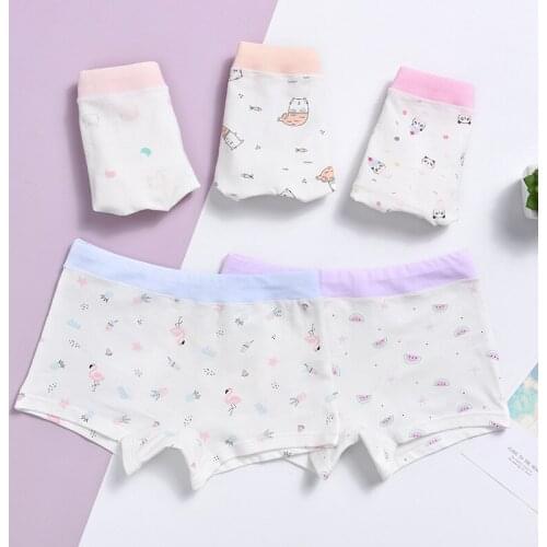 2020 students hot sales Girl underwear Free shipping new kids cartoon boxer short children cotton panties 5pcs/lot 1-10year A