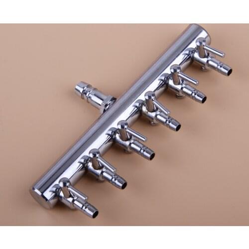 Stainless Steel Air Splitter Aquarium Accessories 6 Ways Airline Tubing Fish Tank Air Flow Controller Pump Switch Lever Valve