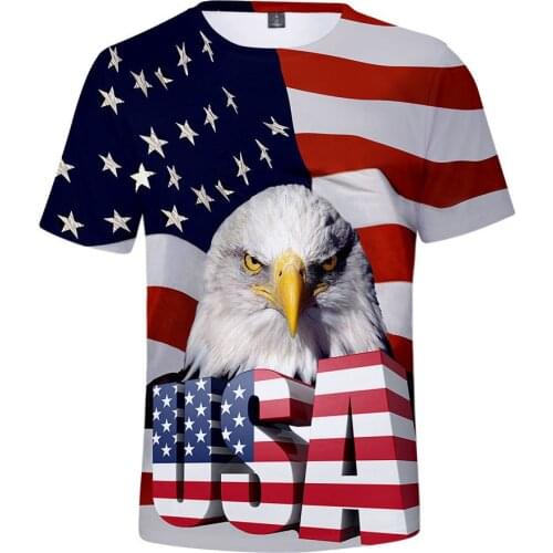 American Independence Day commemorative shirt with unique flag and high quality 3d Print Short Sleeve O-neckT Shirts for man