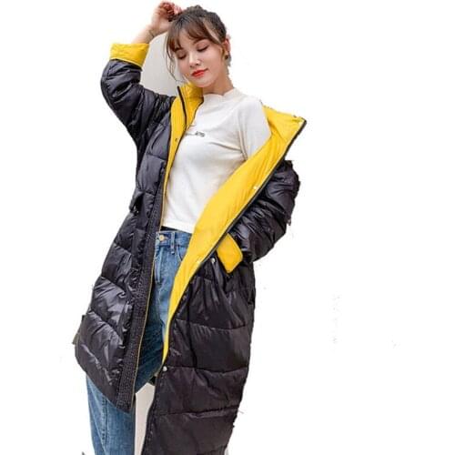 2019 Fashion new lightweight Down Jacket medium long large size Womens Coat black Winter Jacket Women White Coat