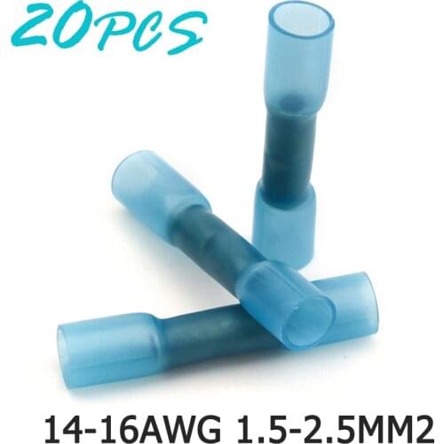 20pcs Waterproof Insulated Heat Shrink Butt Wire Crimp Connectors Copper Electrical Connector Terminal Eletrico