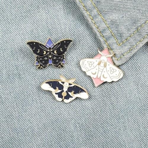 3pcs/set Moth Butterfly Pins Brooch Bag Clothes Lapel Pin Jewelry Gift for Kids Friends Fashion Wedding Party