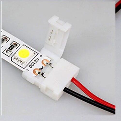 4Pcs PCB Cable Useful 2 Pin LED Strip 10mm Connector 5050 Single Color Adapter new