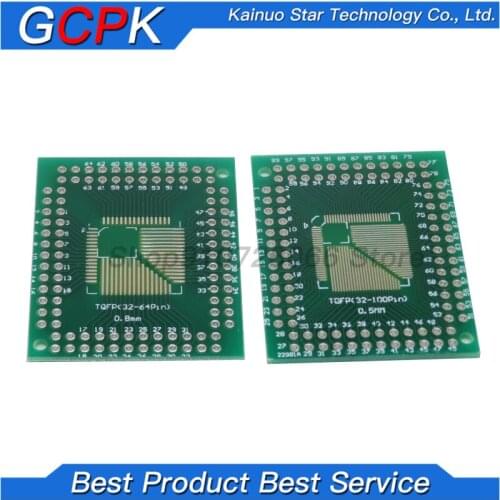 5PCS FQFP TQFP 32 44 64 80 100 LQFP to DIP Transfer Board DIP Pin Board Pitch Adapter