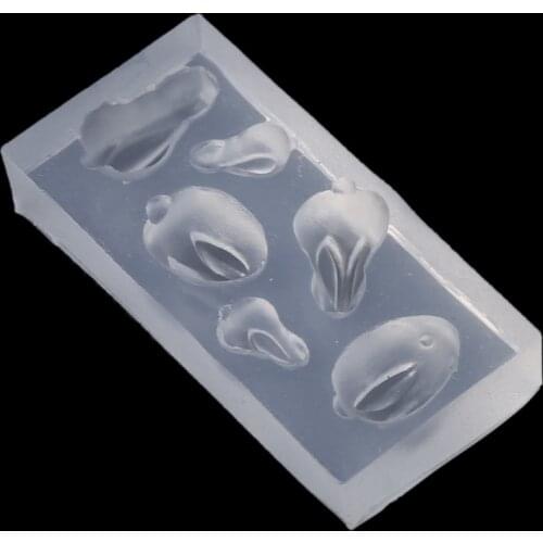 97QE Handmade Cute 3D Rabbit Pendant Silicone Resin Casting Mold Bunny Rabbit Epoxy Resin Mold Jewelry Making Tools Art Craft