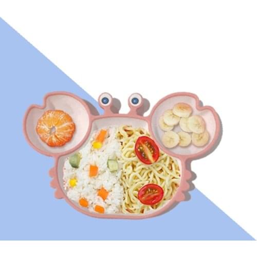 Baby Silicone Training Bowl Divided Sucker Non-slip Dinner Plate Dishes Infant Toddler Highchair Learning Feeding Tray Utensils