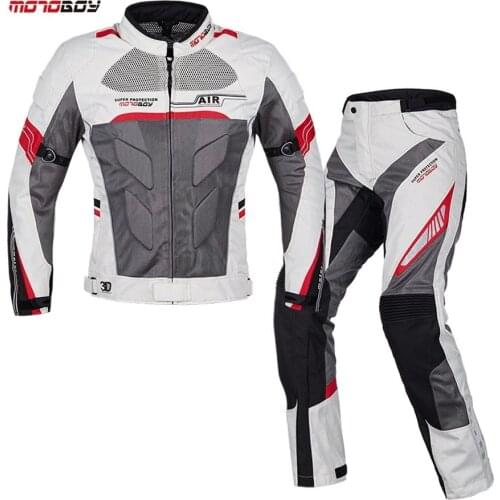 Free shipping 1set Summer Waterproof Jacket Mesh Coat Breathable Reflective Body Armor Offroad Cloth Motorcycle Jacket and Pants