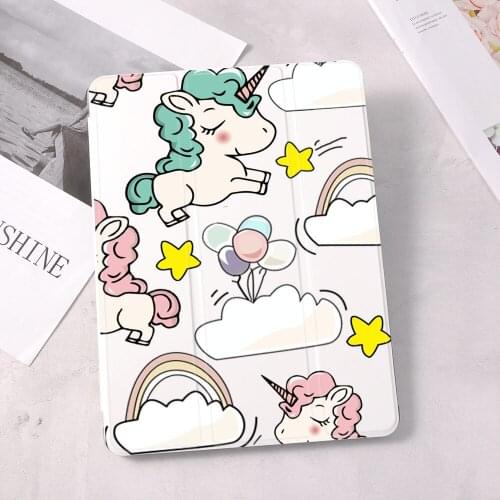 Cute unicorn For iPad Case 10.9 inch Air 4 2020 10.5 inch 5th 6th 10.2 ipad Case 8th 12.9 inch Pro 2018 Mini 4 5 Smart Cover