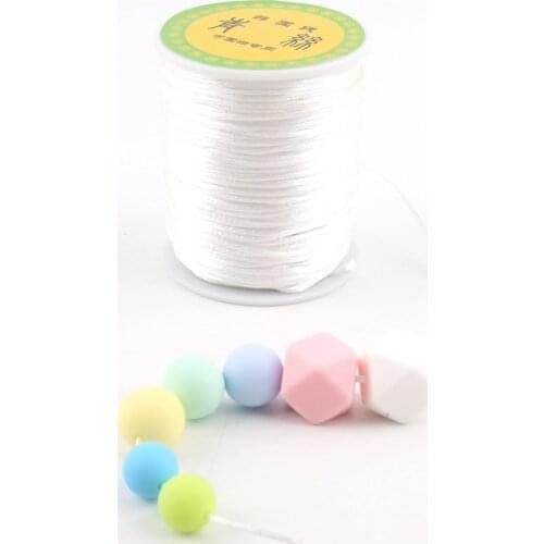 Bite Bites Colorful 1mm 80 Meters Satin Silk Rope Nylon Cord Baby Teether Accessories Teething Necklace Rattail Cord DIY Tool