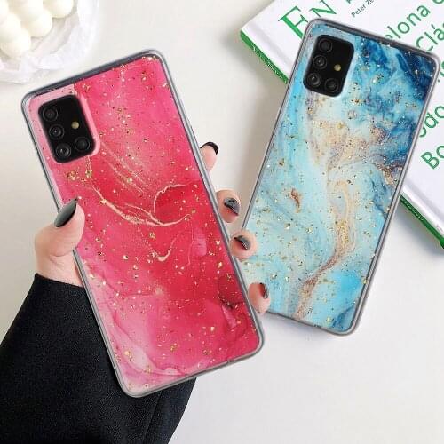 For Samsung Galaxy S21 Ultra Plus S21 FE S20 Note 20 Ultra A 72 52 A12 A71 Marble Pattern Case Colorful Soft Phone Case