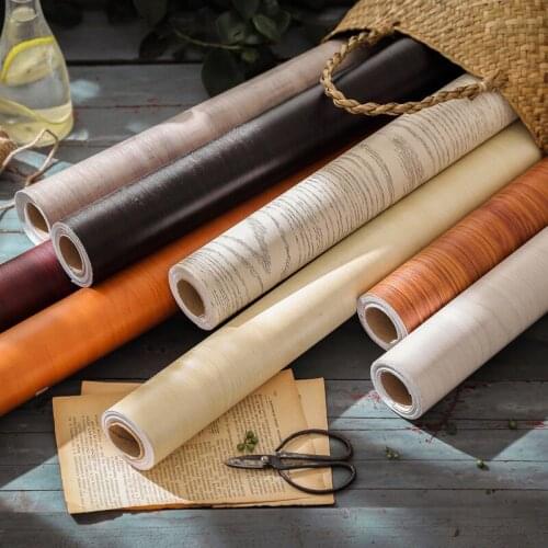 Wood Grain Decorative Films Furniture Nordic Refurbish Waterproof Wall Stickers Self Adhesive Plakfolie Home Supplies DK50DM