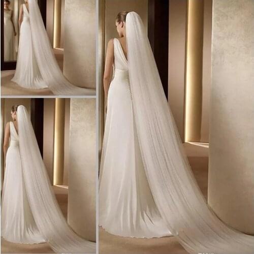 Elegant Wedding Accessories 3 Meters 2 Layer Wedding Veil White Ivory Simple Bridal Veil With Comb Wedding Veil