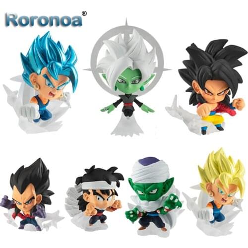 RORONOA Original 6PCS/Set DBZ Super Soldier Miniatures Series 2 Goku Vegeta Zamasu Action Figure Collectible Model Toys Figurals