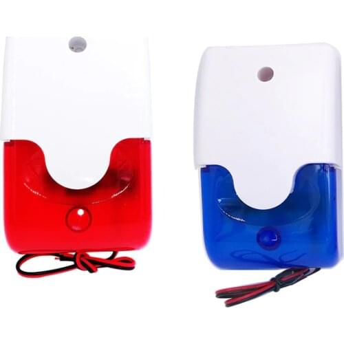 HH-103 Mini strobe siren indicator light sound alarm lamp flashing light wired red 12V 24V 220V 110DB