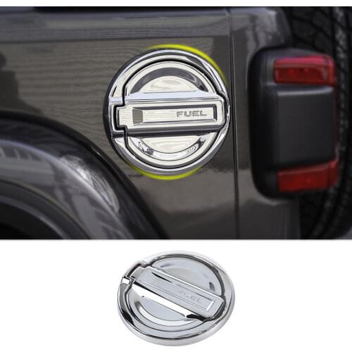Chrome ABS Auto Fuel Tank Cover Oil Gas Cap Cover Trim 2018 for Jeep Wrangler JL
