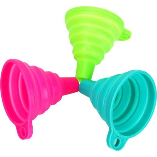 Kitchen Cozinha Cooking Tools Gadgets Collapsible Style Funnel Mini Silicone Foldable Funnels Protable Foldable Hopper