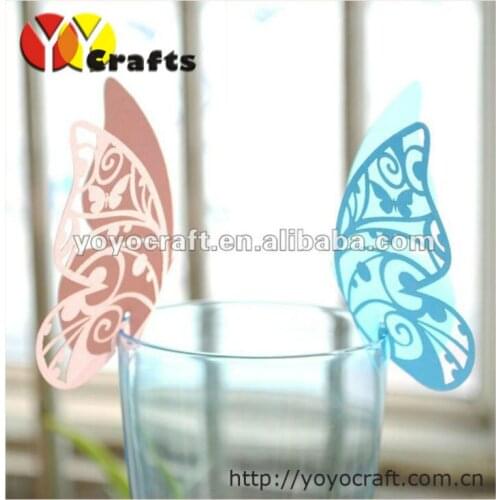 Best sell unique laser cutting butterfly party favor place card