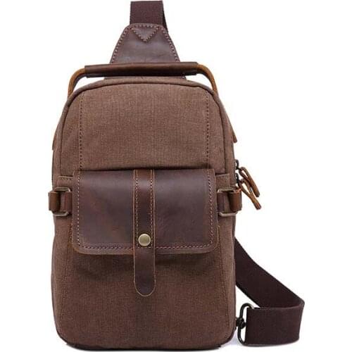 Trendy Business Casual Men Chest Bag Vintage Style Single Shoulder Men Retro Simple Canvas Sling Bags