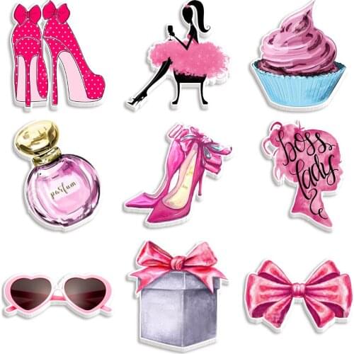 Fashion Makeup Set Resin Planar Flatback, Makeup Cabochon 6pc of Set for DIY Bow Center, Lipstick, Eyeshadow, Lip Gloss Compact