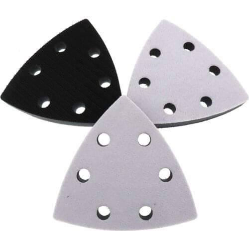 2pcs 80x80x80mm Soft Interface Pad 3-hole Hook Loop Sanding Discs Cushion Pad for Sander Backing Pad Abrasive Tools Accessories