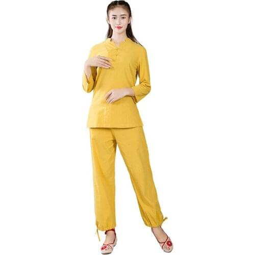 New Mens Womens Yoga sets Tracksuits Tai Chi Sports Suit Workout Fitness Gym Meditate Breathable Sportswear Yoga Suits