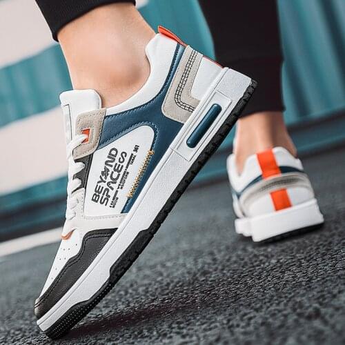 New Young Boy Casual Footwear Fashion Comfort Mens Lace Up Sneakers Low Top Pu Leather Shoes for Men Rubber Walking Shoe Man