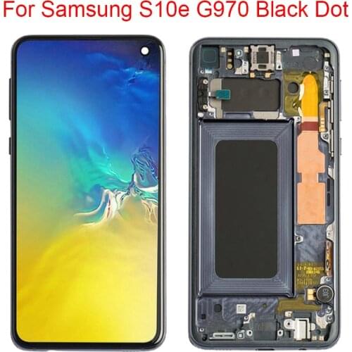 Small Dot Original SM-G970F LCD For Samsung Galaxy S10e Display With Frame Super AMOLED 2280x1080 S10e LCD Screen Black Dot Part