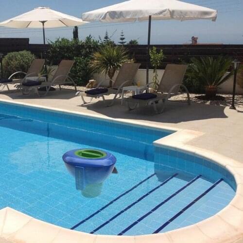 Floating Pool Chemical Bromine Chlorine Dispenser, with Thermometer, for Indoor Outdoor Swimming Pools