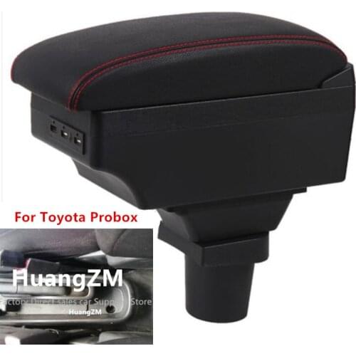 For Toyota Probox armrest box central Store content box with cup holder ashtray decoration products With USB interfac