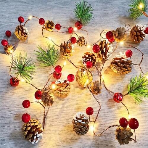 Christmas Pine Cones Garland Lights Christmas Decorations for Home Christmas Ornaments Tree Decor New Year 2022 Navidad Natal