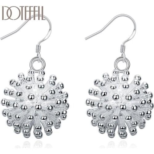 DOTEFFIL 925 Silver Fireworks Earrings For Women Best Gift Wholesale High Quality Fashion Wedding Engagement Jewelry