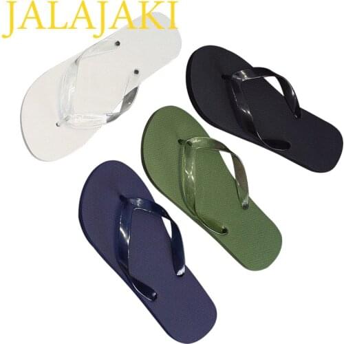 JALANJALKI Summer Men Slippers Fashion Simple Outdoor Men Flip-flops Beach Flat sole Non-slip Male Shoes Rubber Basic Sandals