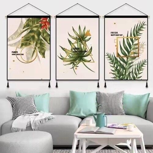 Nordic Ins Plants Canvas Painting Art Posters Wall Pictures Leaf Living Room Decorative Painting Wall Hanging Decor Aesthetic