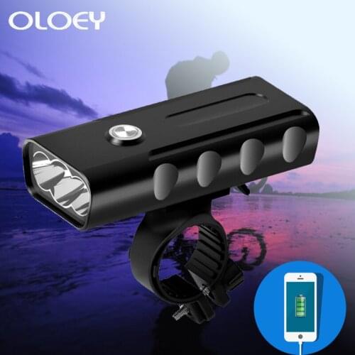 Headlight Waterproof Cycling Safety USB Rechargeable 3 LED Aluminum Alloy Bike Light Bicycle Front 5200mAh Accessories Rotation