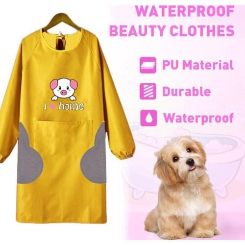 Universal Size Cartoons Petshop Work Clothe Colorful Dog Cat Beautician Dressing Clothe Durable Pet Hairdresser Dyed Clothes