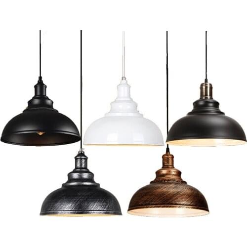 Vintage Pendant Lamp Black Iron E27 Bulb Amber Pendant Lights Rope Kitchen Hanging Lamps Home Indoor Pendant Lighting Fixtures