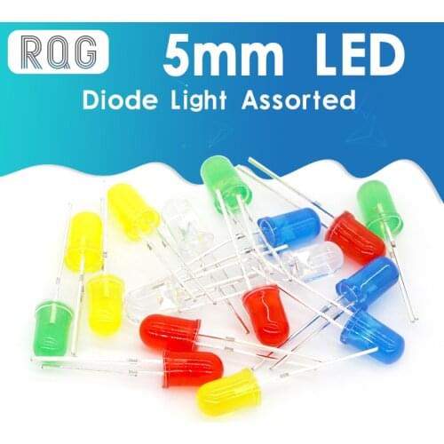 100pcs 5mm LED diode Light Assorted Kit DIY LEDs Set White Yellow Red Green Blue electronic diy kit