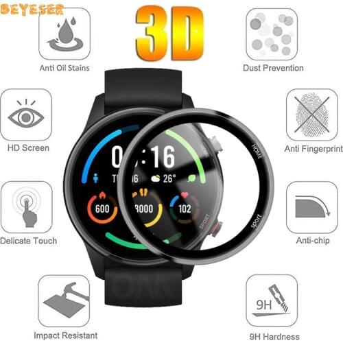 3D Curved Edge Full Soft Protective Film Cover For Xiaomi Mi Watch Color Sports Edition Smartwatch Screen Protector (Not Glass)