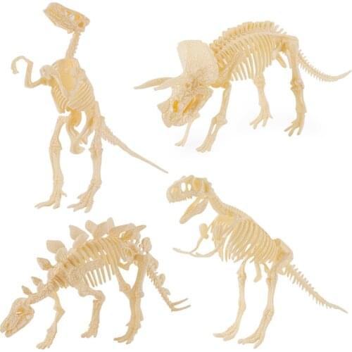 3D DIY Dinosaur Skeleton Assembled Models Toy,3D Excavation Dig kits Series Mini Triceratops/Stegosaurus/Velociraptor Puzzle Toy