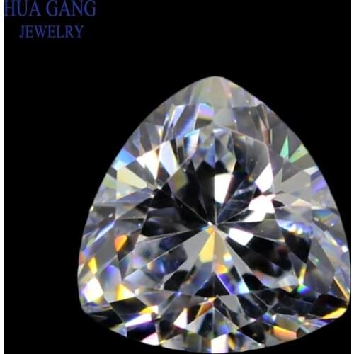 5A White Trillion Shape Cubic Zirconia Brilliant Cut Loose CZ Stone Synthetic Gems Beads For Jewelry Size 3x3-16x16mm