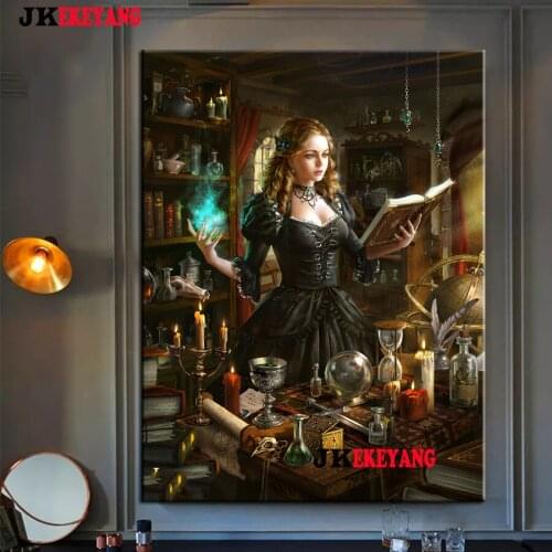 5D DIY square/round Diamond painting Pretty Female magician Cross Stitch Diamond Embroidery Pattern Rhinestone J3119